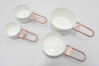 Copper Enamel Measuring Cups White Set of 4 — Cutlery